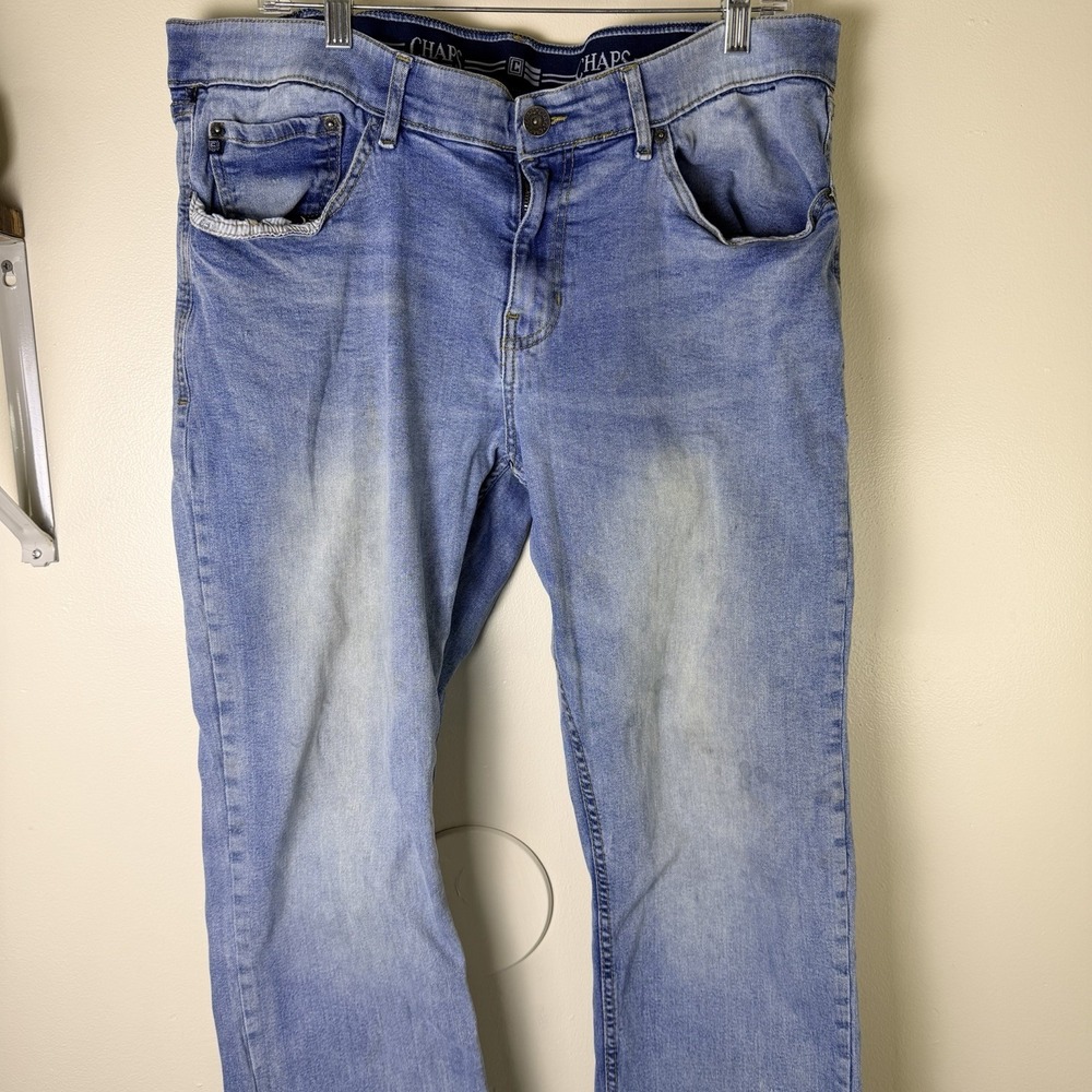 Chaps Jeans Men's Size 36x32 Reg Fit Denim Blue 98% Cotton Dad Jeans Stretch